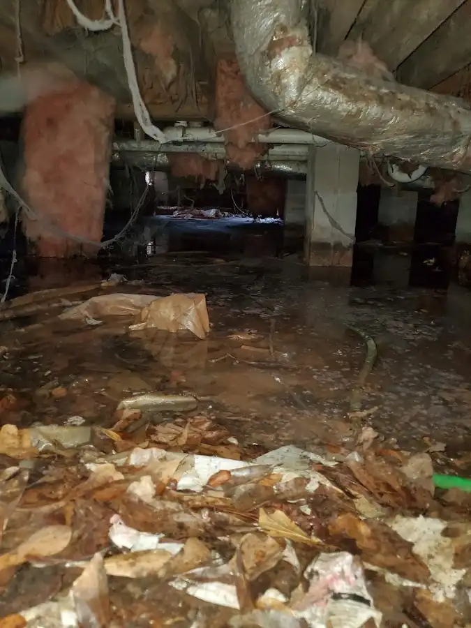 Crawl space flood assessment for Commercial Water Damage Restoration in Liberty