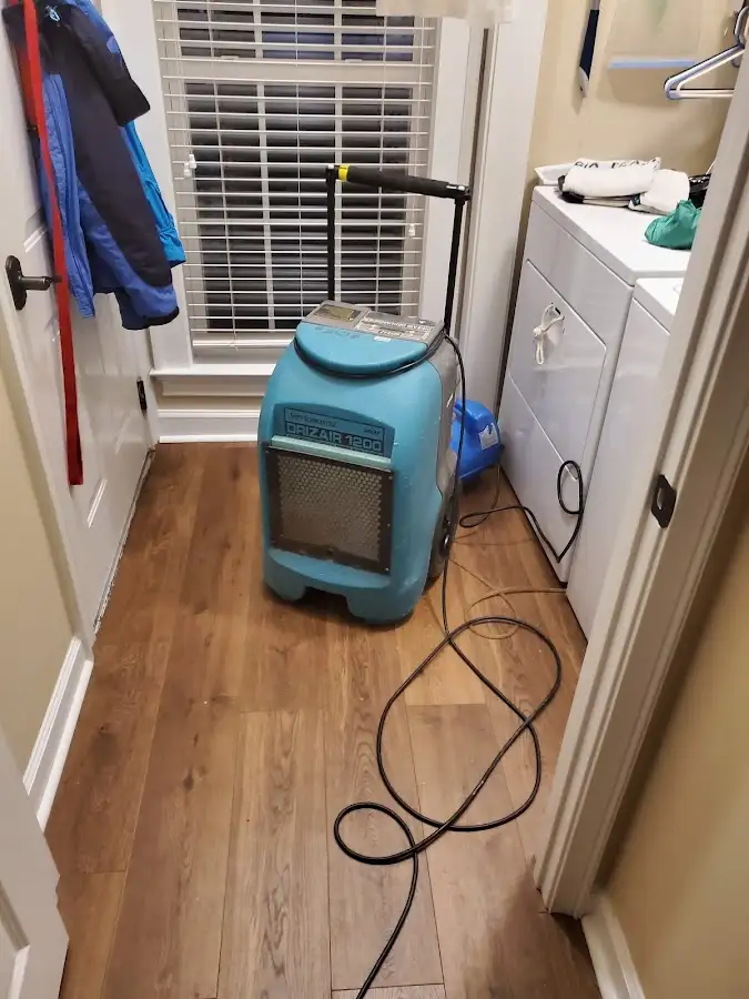 Commercial dehumidifier deployed for Flood Damage Cleanup in Liberty